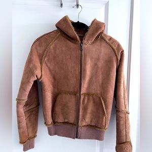 UGG brown leather jacket. Size small.